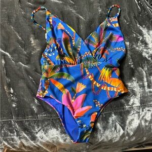 NWT Farm Rio beaded strap one-piece swimsuit